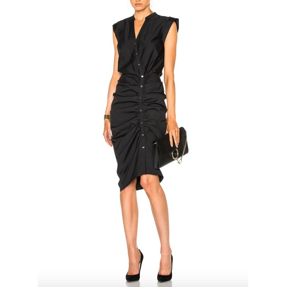 VERONICA BEARD Ruched Shirt Dress